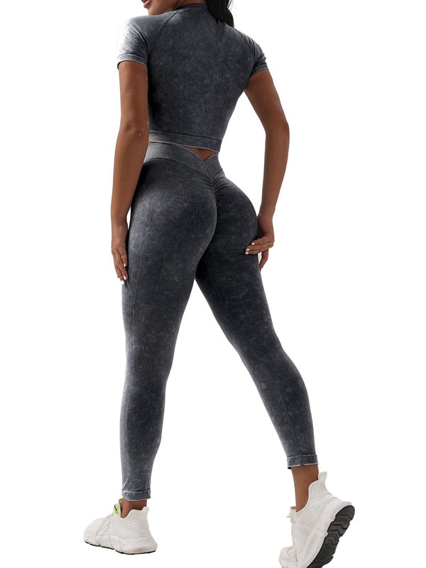 ZASUWA Female Denim Deep V Back Scrunch Bum Tracksuit