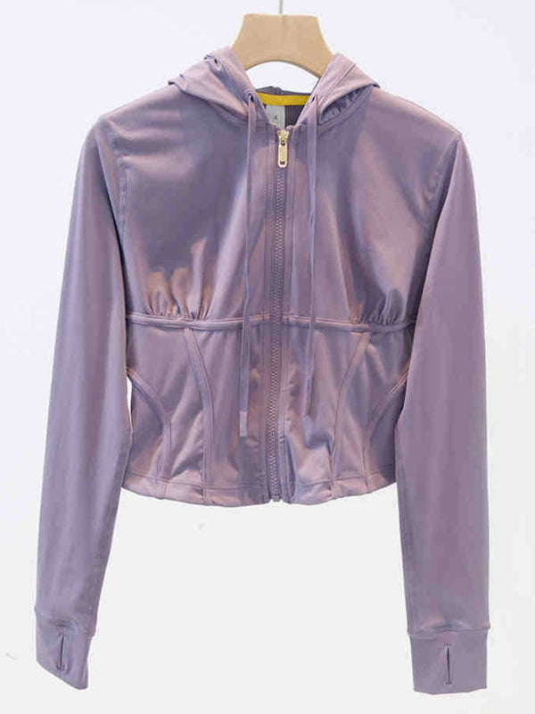 ZASUWA Female Zipper Corset Hooded Jacket