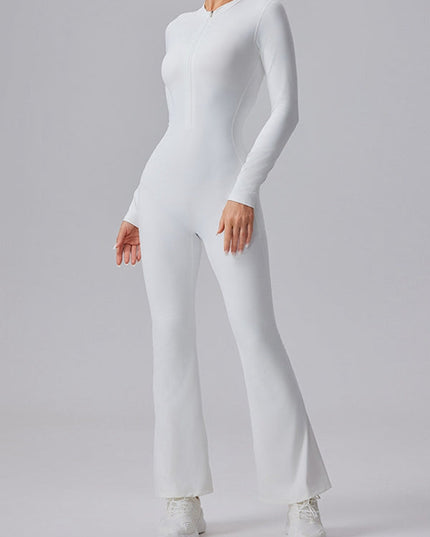 ZASUWA Female Pocket Zipper Flare Jumpsuit