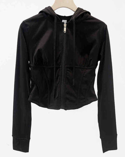 ZASUWA Female Zipper Corset Hooded Jacket