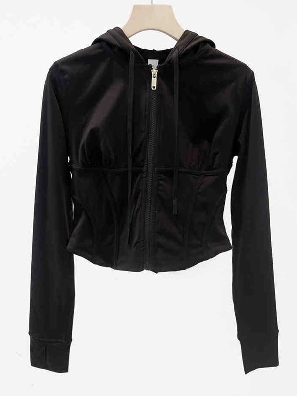 ZASUWA Female Zipper Corset Hooded Jacket