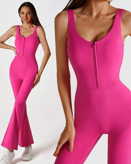 ZASUWA Female Zipper Flare Jumpsuit