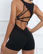 Black / S / Short Jumpsuits