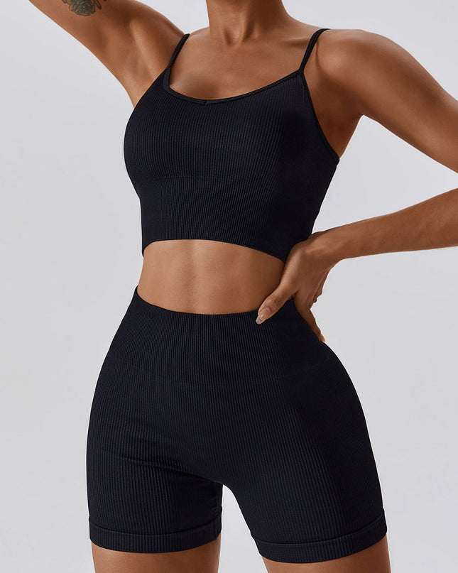 ZASUWA Female Ribbed Scrunch Bum Spandex Gym Booty Shorts