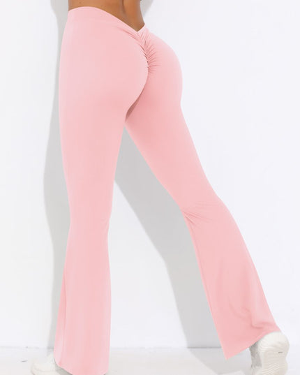 ZASUWA Female V-shaped Waist Scrunch Bum Quick-dry Flare Leggings