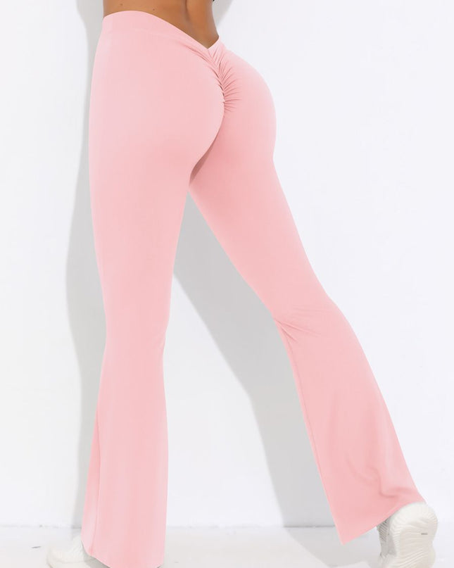 ZASUWA Female V-shaped Waist Scrunch Bum Quick-dry Flare Leggings