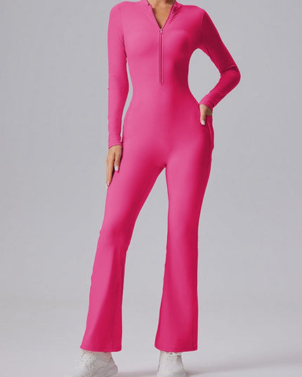 ZASUWA Female Pocket Zipper Flare Jumpsuit