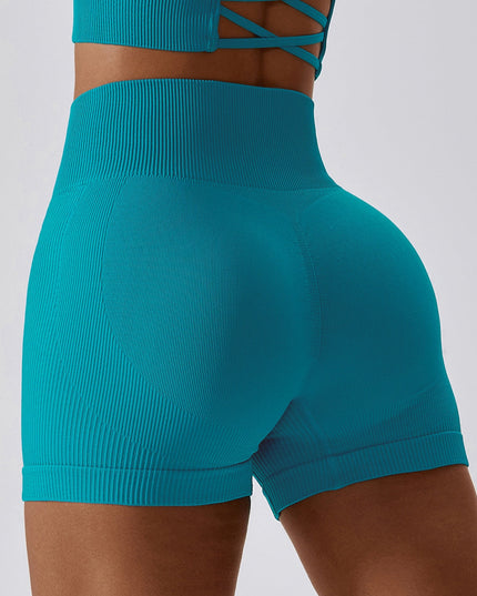 ZASUWA Female Ribbed Scrunch Bum Spandex Gym Booty Shorts