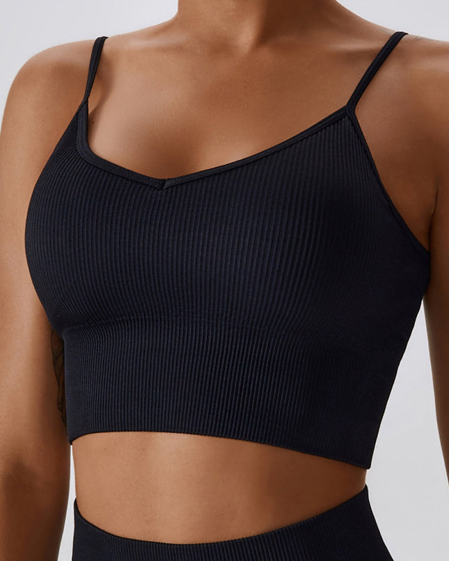 ZASUWA Female Ribbed Cross Back Sports Bras