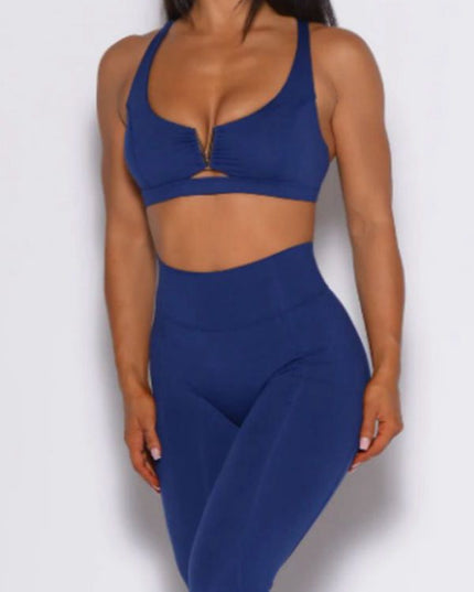 ZASUWA Female Cross Back Cotout  V Shape Metal Tracksuit