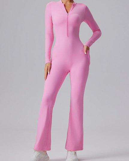 ZASUWA Female Pocket Zipper Flare Jumpsuit