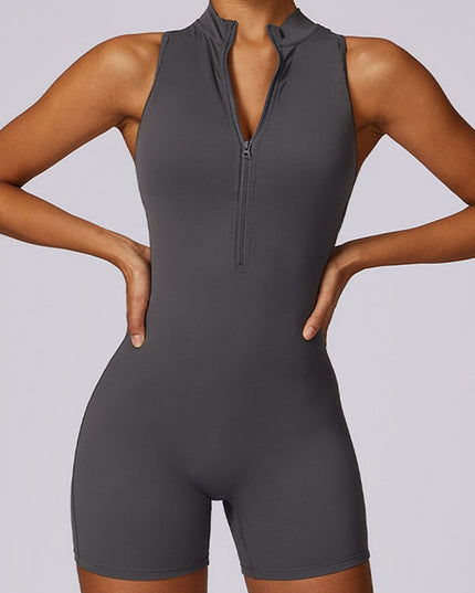 ZASUWA Female Zipper Backless Scrunch Bum Romper