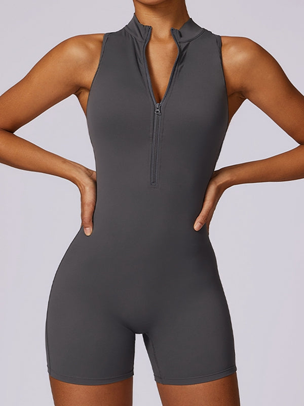 ZASUWA Female Zipper Backless Scrunch Bum Romper