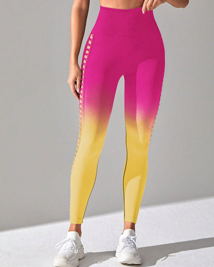 ZASUWA Female Ombre Lace-up Scrunch Bum Leggings