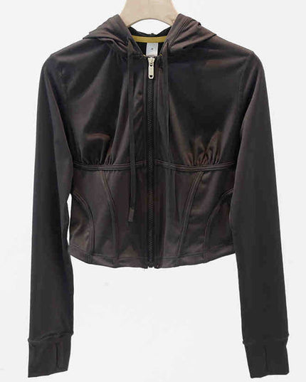 ZASUWA Female Zipper Corset Hooded Jacket