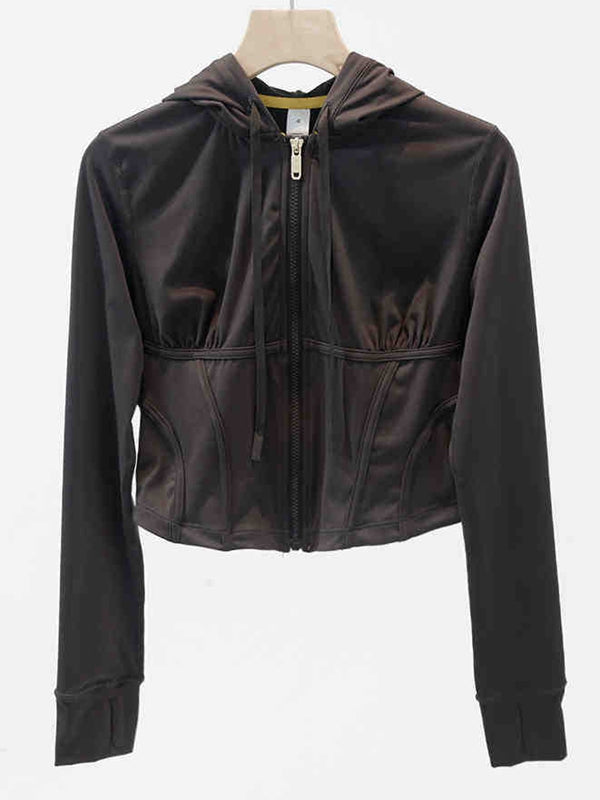 ZASUWA Female Zipper Corset Hooded Jacket