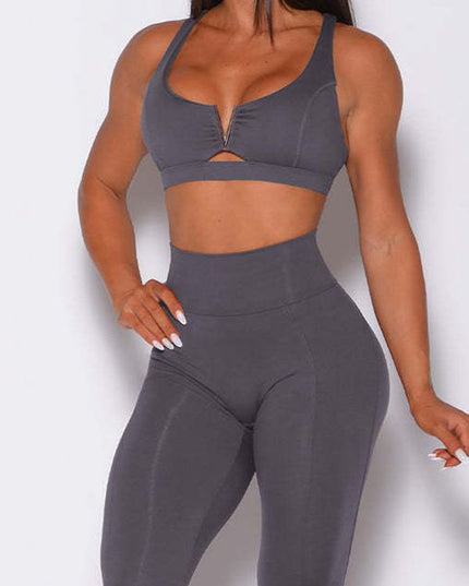 ZASUWA Female Cross Back Cotout  V Shape Metal Tracksuit