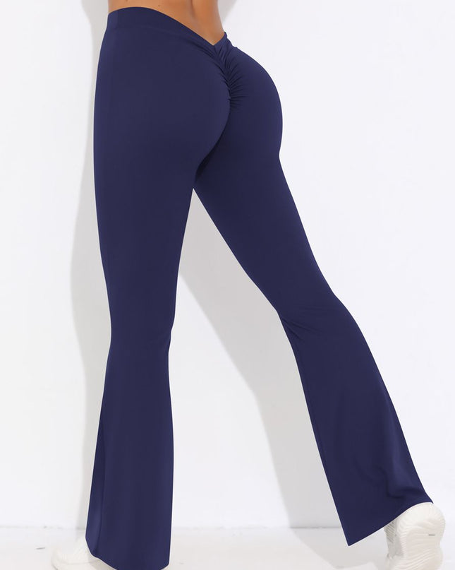 ZASUWA Female V-shaped Waist Scrunch Bum Quick-dry Flare Leggings