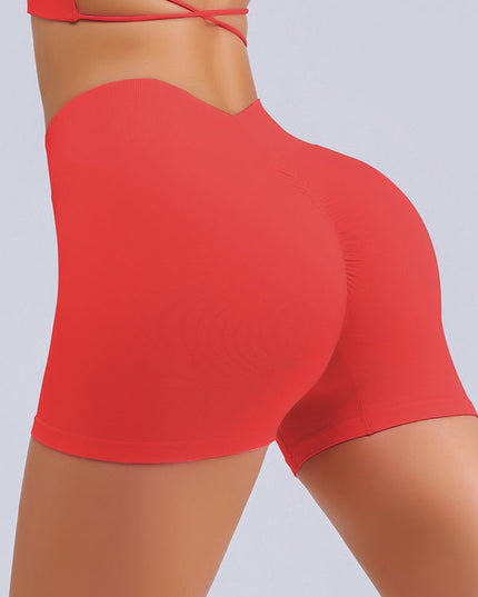 ZASUWA Female Deep V Back Scrunch Bum Seamless Shorts