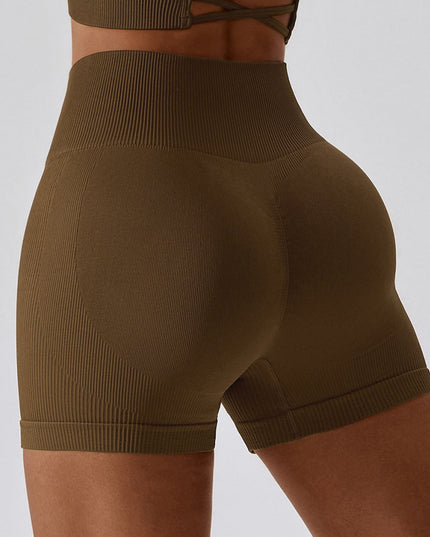 ZASUWA Female Ribbed Scrunch Bum Spandex Gym Booty Shorts