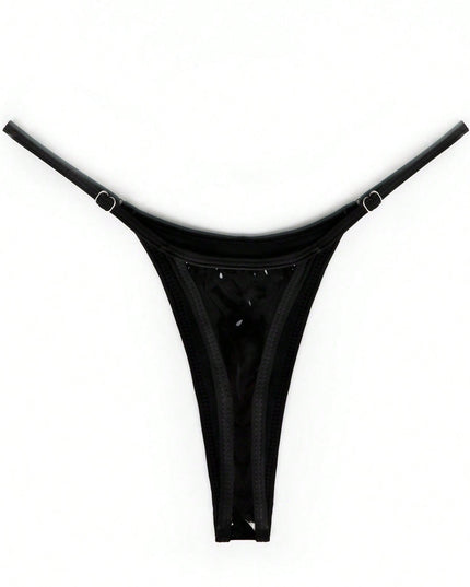 ZASUWA Female Glossy PU T-back Panties