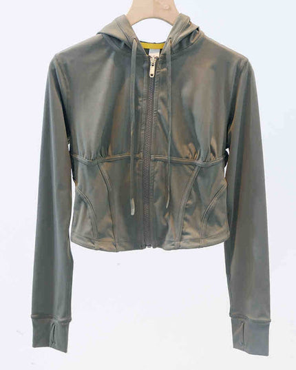 ZASUWA Female Zipper Corset Hooded Jacket