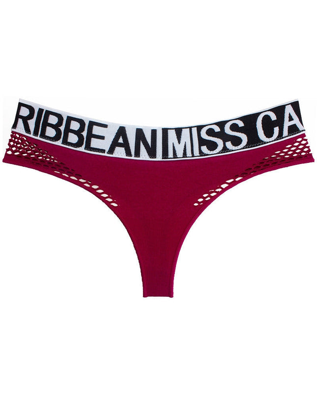 ZASUWA Female Letter Print Net Underwear