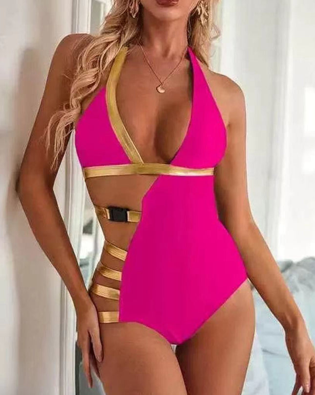 ZASUWA Female PU Faux Leather Cutout One Piece