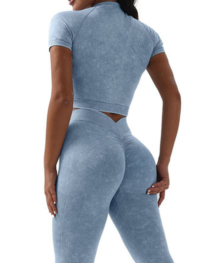 ZASUWA Female Denim Deep V Back Scrunch Bum Tracksuit