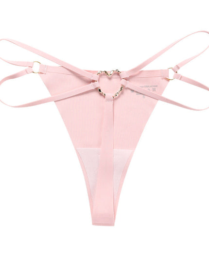 ZASUWA Female Back Heart Shape Crystal Hollow Out T-back Panties