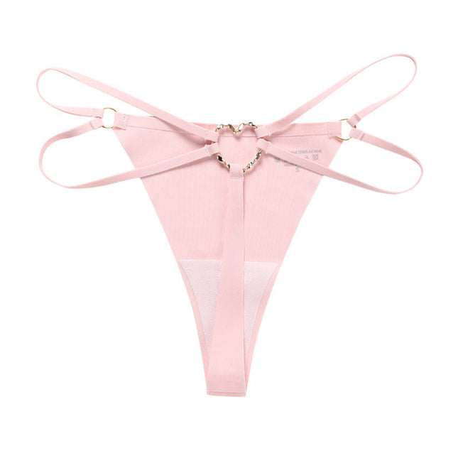 ZASUWA Female Back Heart Shape Crystal Hollow Out T-back Panties