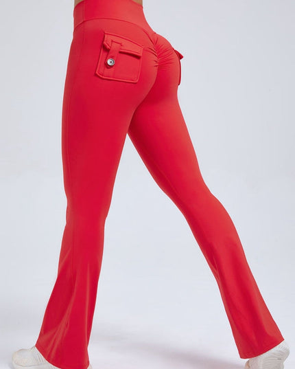 ZASUWA Female Pocket Scrunch Bum Flare Cargo Leggings