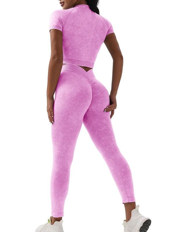 ZASUWA Female Denim Deep V Back Scrunch Bum Tracksuit