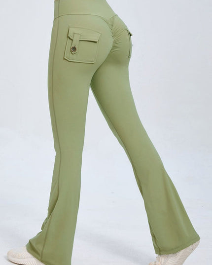 ZASUWA Female Pocket Scrunch Bum Flare Cargo Leggings
