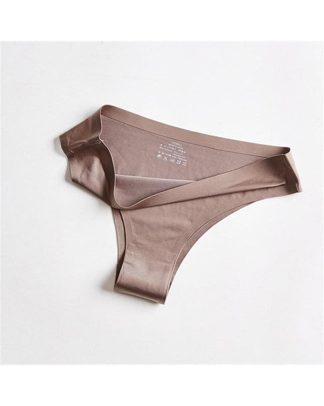 ZASUWA Female Solid Ice Silk Shorts Thong
