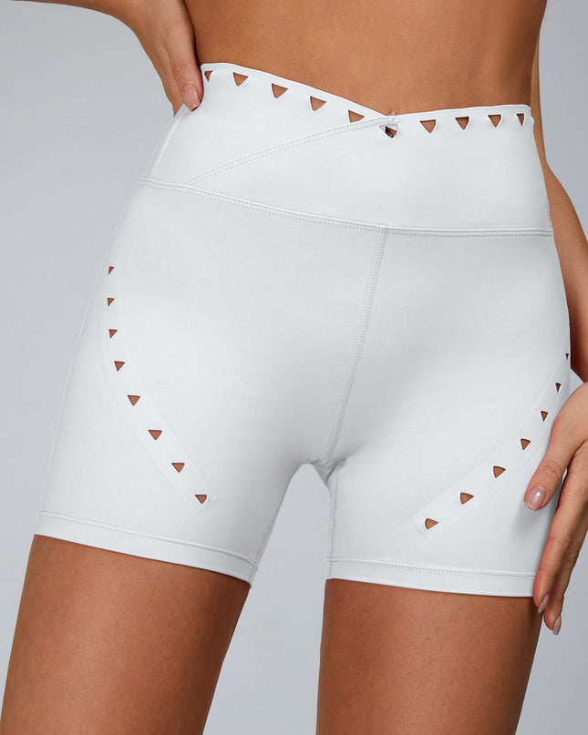 ZASUWA Female Cutout V Shape Waist Spandex Gym Booty Shorts