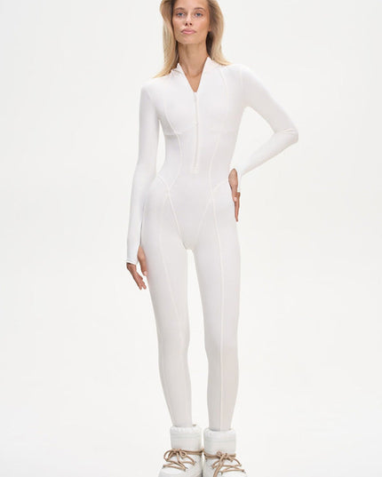 ❤ZASUWA Female Sexy Solid Color Stand Collar Zipper Jumpsuit