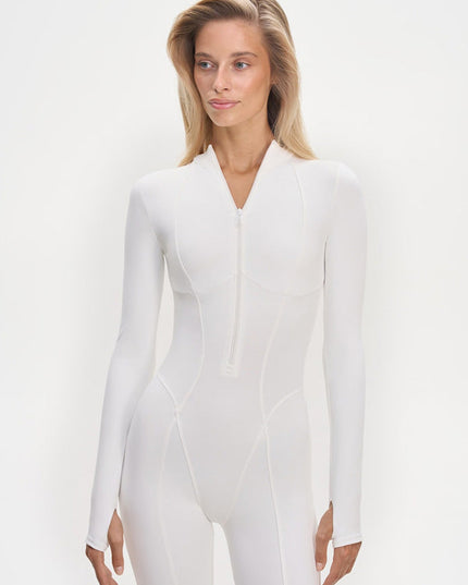 ❤ZASUWA Female Sexy Solid Color Stand Collar Zipper Jumpsuit