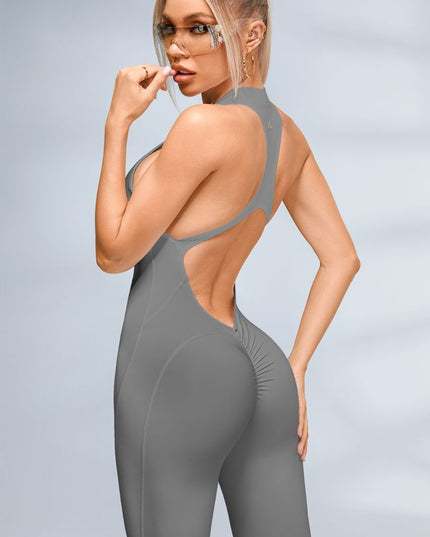 ZASUWA Female Zipper Backless Scrunch Bum Jumpsuit