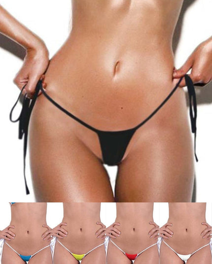 ZASUWA Female Contrast Color Lace-up T-back Panties