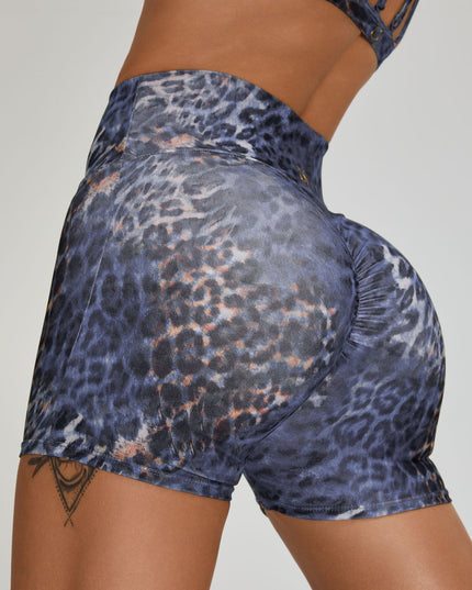 ZASUWA Female Leopard Print Scrunch Bum Shorts
