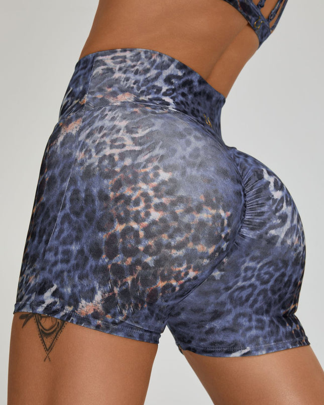 ZASUWA Female Leopard Print Scrunch Bum Shorts