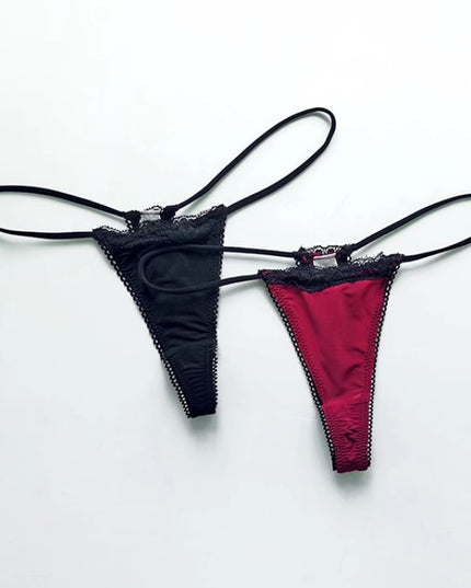 ZASUWA Female Lace Unique Wave Edge T-back Panties