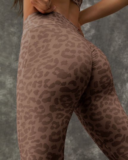 ZASUWA Female Leopard Print Zipper Stand Collar Sports Bras