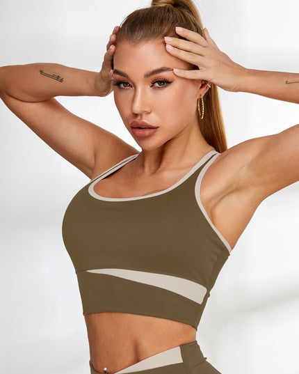 ZASUWA Female Contrast Color Cross Back Sports Bras