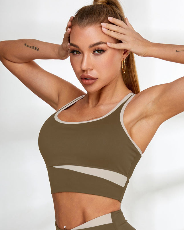 ZASUWA Female Contrast Color Cross Back Sports Bras