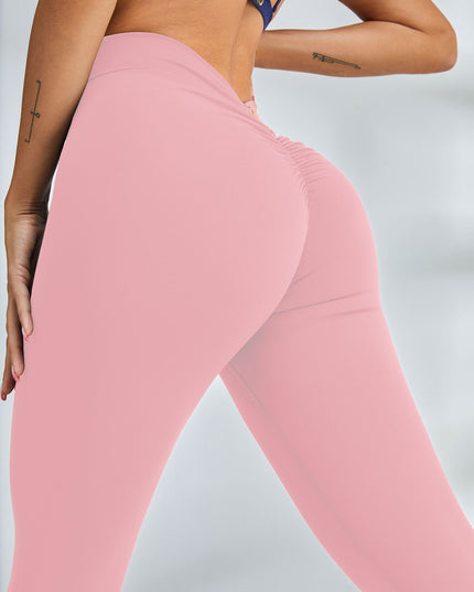 ZASUWA Female Scrunch Bum Deep V Back Leggings