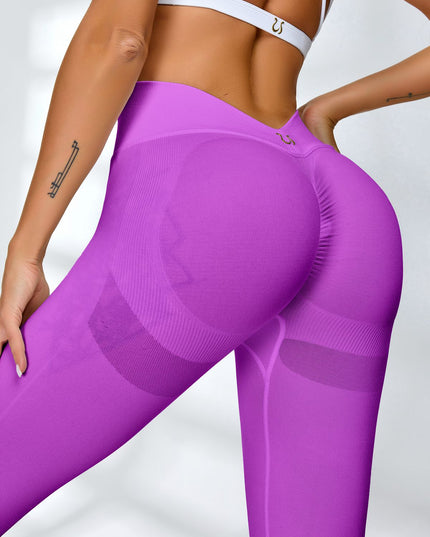 ZASUWA Female Sexy Deep V Back Scrunch Bum Leggings