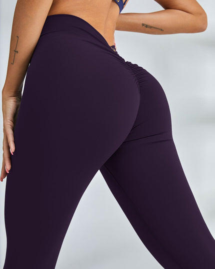 ZASUWA Female Scrunch Bum Deep V Back Leggings