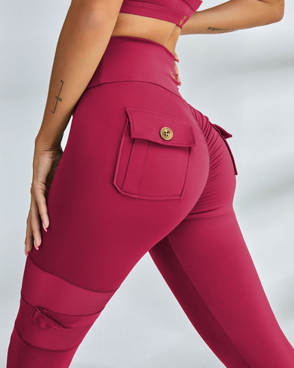 ZASUWA Female Unique Cut Out Pocket Mesh Scrunch Bum Leggings